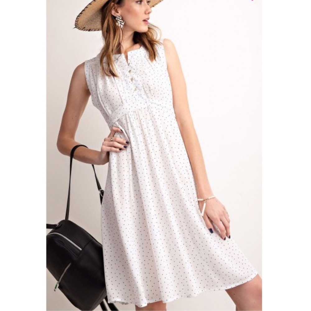 Off-White Polka Dot Swing Dress